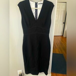 Elie Tahari V neck Midi sheath dress L